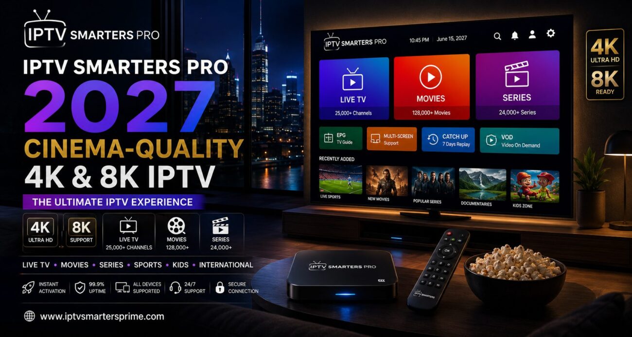 IPTV Smarters Pro 2027 Cinema-Quality 4K & 8K IPTV