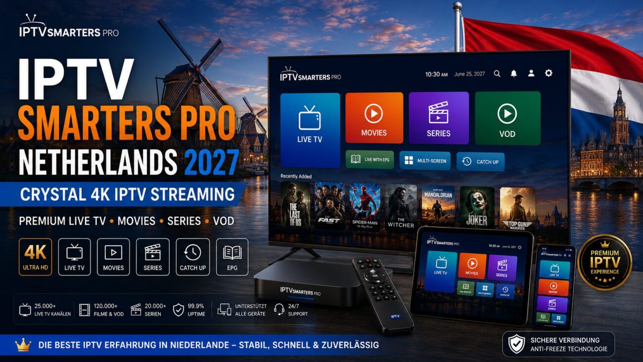 IPTV Smarters Pro Netherlands 2027 – Crystal 4K IPTV Streaming