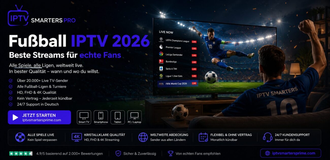 IPTV Smarters Pro Luxembourg – Streaming Sportif Premium en 4K