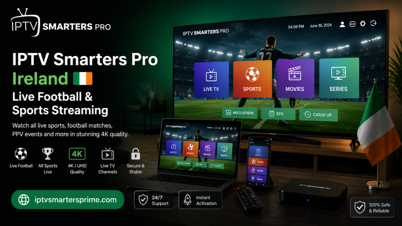 IPTV Smarters Pro Ireland – Live Football & Sports Streaming